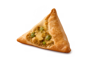 Fatayer pastry with spinach and cheese filling, middle eastern savory snack, traditional cuisine on transparent background