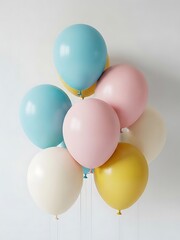 A Colorful Bunch of Balloons with Pastel Tones for Celebrations