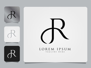 Elegant Monogram JR Letters Logo Design Concept