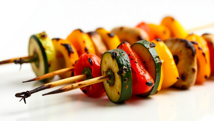 Sumptuous Vegetable Skewers A Mesmerizing Hyperrealistic and Dreamlike Photograph of Grilled Delights, perfect for your company logo design or branding needs