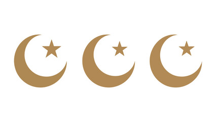 Obraz premium Crescent Moon and Star Symbol: A close-up view presents a pattern of crescent moons and stars in repeating format, evoking a sense of serenity and faith.