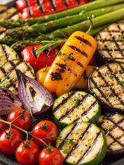 Assortment of Grilled Vegetables Displaying Culinary Skill and Freshness