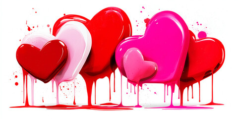 Dripping Hearts: Vibrant Love Art