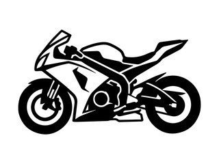 Fototapeta premium Black and white vector illustration of sport motorcycle, side view