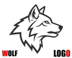 Obraz premium A stylized wolf logo with bold lines and a striking design