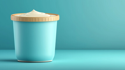 Blue container with cream spread