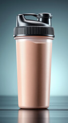 Protein shaker bottle with chocolate shake