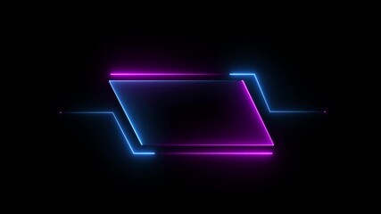 Futuristic HUD Head up display interface template with basic geometry line element. Universal Technology Line and frame Video overlay Neon futuristic HUD rectangle frame glowing animation. 4k video - Powered by Adobe