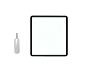 Tablet and hand sanitizer on black background