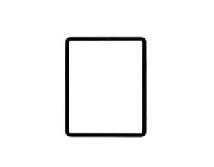 Thin, modern tablet device with a blank white screen