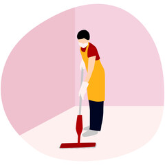People Cleaning Illustration