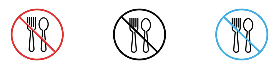 No Eating Sign icon vector. food restriction and prohibition symbol. vector illustration.