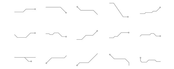 Minimalist circuit line design elements