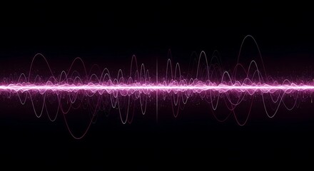 Conceptual waves representing abstract data flow and rhythmic progression across a spectral plane with vibrant, overlapping layers, structure, high tech, data