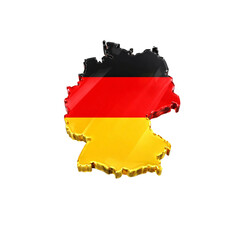 Fototapeta premium Germany Map 3D Glass Icon with German National Flag