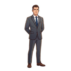 Confident Corporate Businessman Standing Professionally - AI Generated