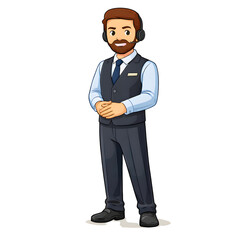 Professional Customer Support Agent Wearing Headset - AI Generated