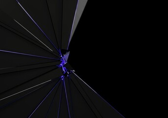 Abstract dark background featuring sharp geometric divisions creating a shattered visual texture. Ideal for modern digital design presentations or overlays, division, separation, broken