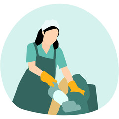 People Cleaning Illustration