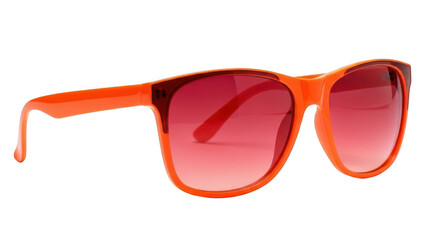 Orange sunglasses with red lenses isolated on transparent background