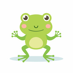 Obraz premium Happy Cartoon Frog Character Illustration.