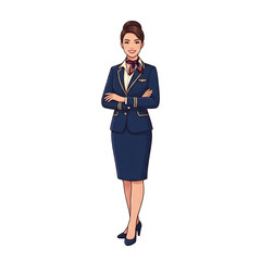 Confident Corporate Manager Standing with Arms Crossed - AI Generated