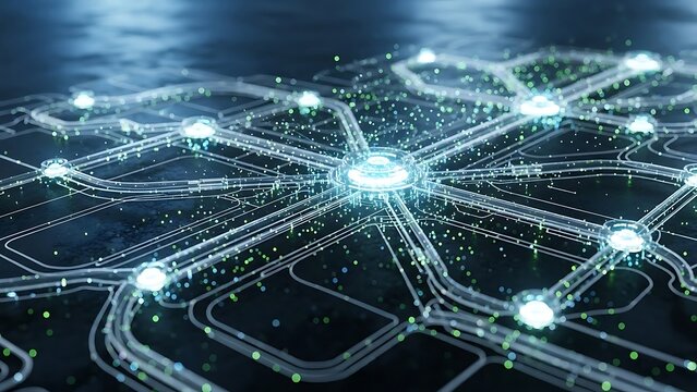 Global Digital Network  Data Flow Futuristic Connectivity Smart Technology Infrastructure AI  IoT Concept
