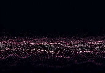 Abstract flowing digital wave field composed of illuminated particles demonstrating dynamic data movement and visualization concepts, data, movement, stream