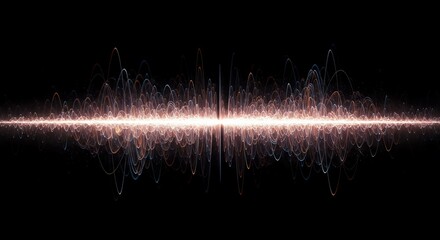 Abstract illustration showing wave energy separating by frequency, spreading out as it propagates across a conceptual space, conceptual, dynamics, gradient