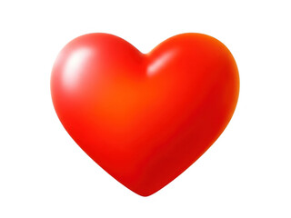 A bright red heart on a transparent background, symbolizing love and affection in a simple yet powerful visual representation