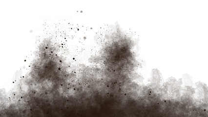 Dust sand soil smoke and cloud particles isolated on transparent background
