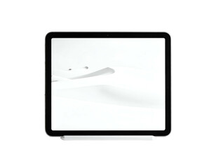 Sleek digital tablet and stylus on a minimalist white surface