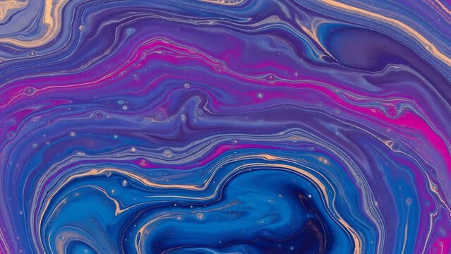 Abstract Fluid Art Marble Texture with Vibrant Purple Blue Gold  Pink Swirls  Dynamic Liquid Paint