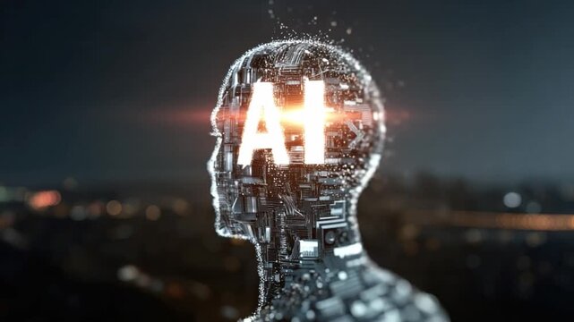 AI Mindscape: This captivating image depicts a futuristic AI-driven concept, where the boundaries between technology and human consciousness converge.