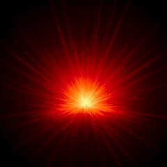 A vibrant burst of deep red and orange light exploding across a dark field, signifying immense power and emotional peak, fire, feeling, extreme
