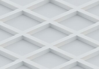 Clean, white, seamless repeating geometric pattern background extending infinitely. Template ready for abstract design work or technical drafting, array, grid, rendering