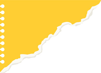 Yellow torn notebook paper background