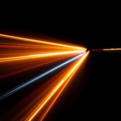 Visually striking, high-contrast abstract composition showcasing extreme energy. Dynamic flowing streaks of vivid light against darkness, color, disruption, complexity