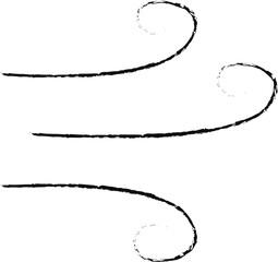 Minimalist black wind swirl illustration