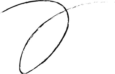 Abstract black ink brush loop