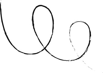 Black hand drawn spiral line