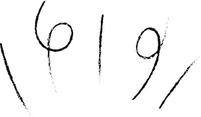 Black charcoal number nineteen nineteen