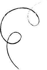 Abstract black ink swirl line