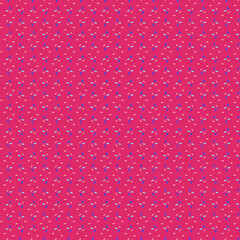 Abstract geometric pattern on fabric and paper Colorful small rounded mosaic shapes on a pink red background