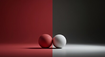 Abstract geometric composition featuring two unequal forms separated by vast negative space, illustrating structural imbalance and visual tension, wall, gap, design