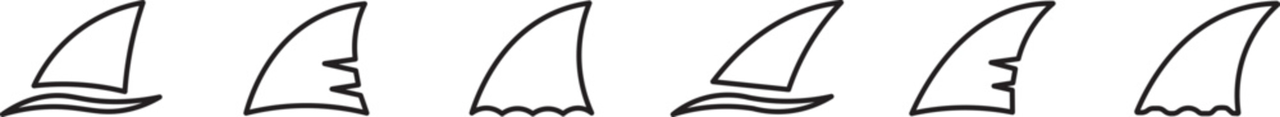 Shark fin sign. Shark tail icon. shark tail sea ocean icon sign. Shark tail outline icon © MDParveg