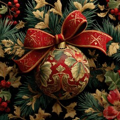 Decorative Christmas Ornament with Ribbon