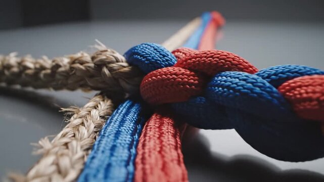 P754-Collective Unity and Group cohesion concept and teamwork as a business metaphor for joining a team a 4K 10s