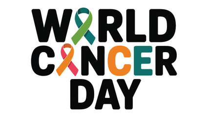 World Cancer Day: A powerful emblem of solidarity and awareness. A vibrant graphic showcases the globally recognized date, accompanied by meaningful ribbons of diverse hues.
