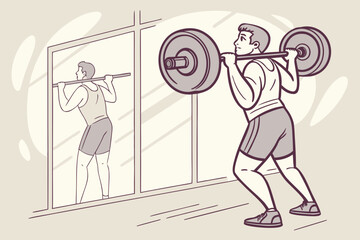 Weight Lifting Icon Representing Muscle Building and Physical Training